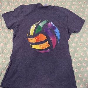 Colorful volleyball tee